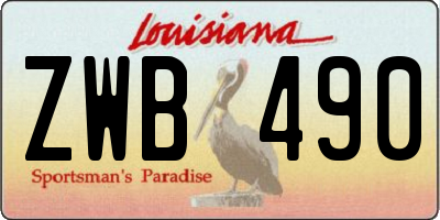 LA license plate ZWB490