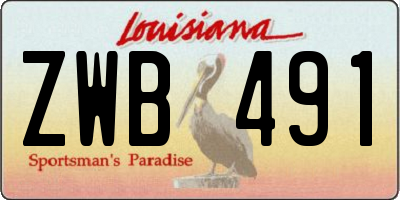 LA license plate ZWB491