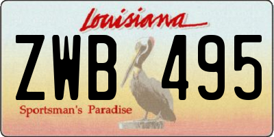 LA license plate ZWB495