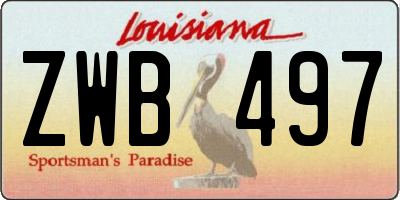 LA license plate ZWB497