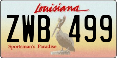 LA license plate ZWB499