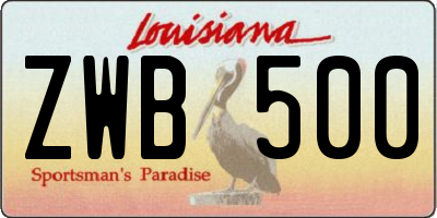 LA license plate ZWB500