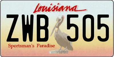 LA license plate ZWB505