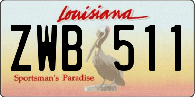 LA license plate ZWB511