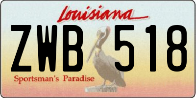 LA license plate ZWB518