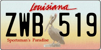 LA license plate ZWB519