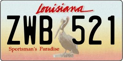 LA license plate ZWB521