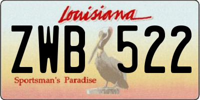LA license plate ZWB522