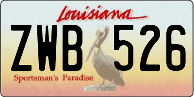 LA license plate ZWB526