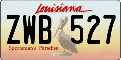 LA license plate ZWB527