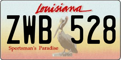 LA license plate ZWB528