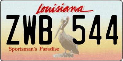 LA license plate ZWB544