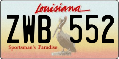 LA license plate ZWB552