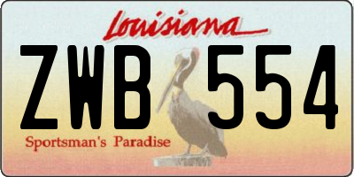 LA license plate ZWB554