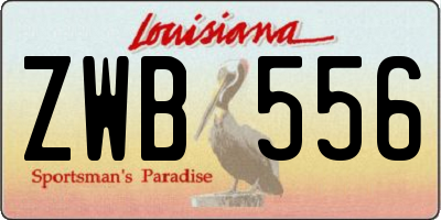 LA license plate ZWB556