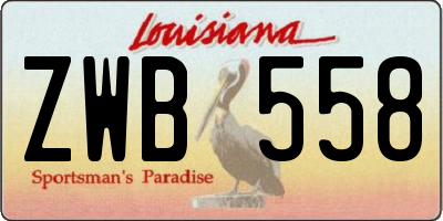 LA license plate ZWB558
