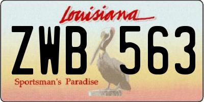 LA license plate ZWB563