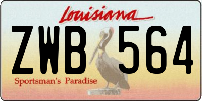 LA license plate ZWB564