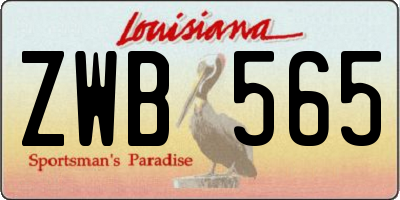 LA license plate ZWB565