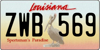 LA license plate ZWB569