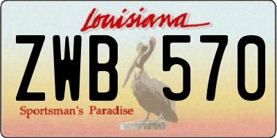 LA license plate ZWB570