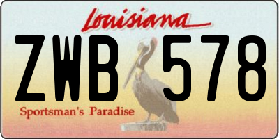 LA license plate ZWB578