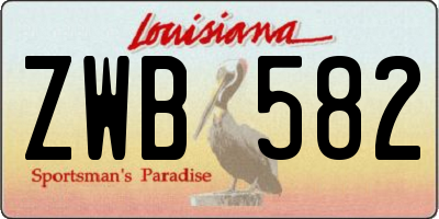 LA license plate ZWB582