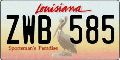 LA license plate ZWB585