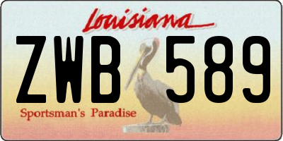 LA license plate ZWB589