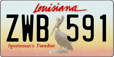 LA license plate ZWB591