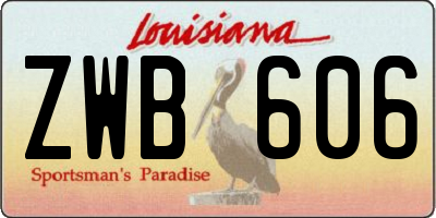 LA license plate ZWB606