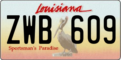LA license plate ZWB609