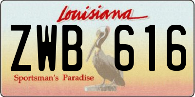 LA license plate ZWB616