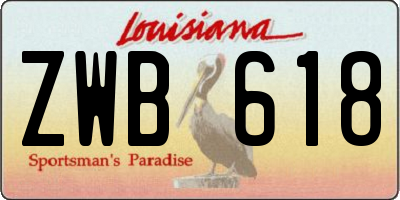 LA license plate ZWB618