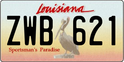LA license plate ZWB621