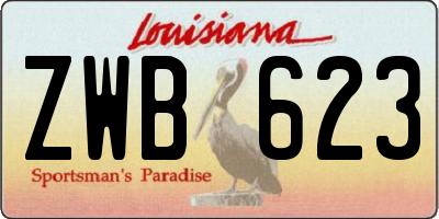 LA license plate ZWB623