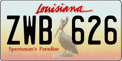 LA license plate ZWB626