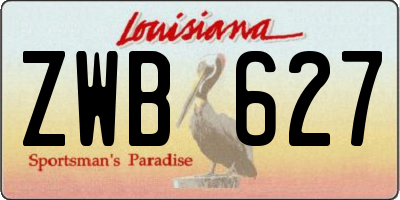 LA license plate ZWB627