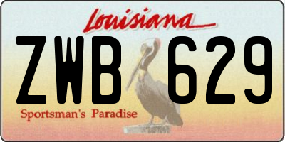 LA license plate ZWB629