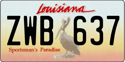 LA license plate ZWB637