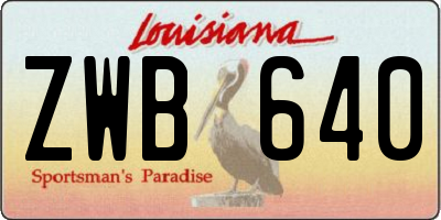 LA license plate ZWB640