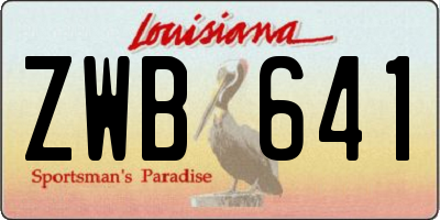 LA license plate ZWB641
