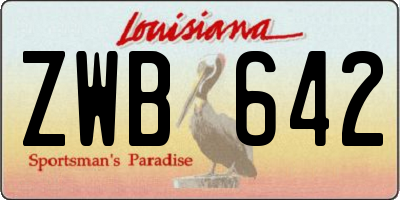LA license plate ZWB642