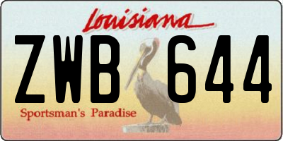 LA license plate ZWB644