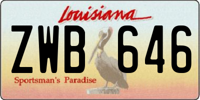 LA license plate ZWB646