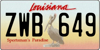 LA license plate ZWB649