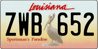 LA license plate ZWB652