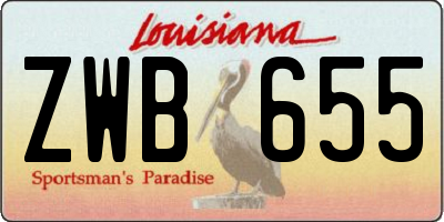 LA license plate ZWB655