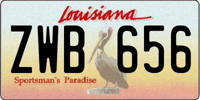 LA license plate ZWB656