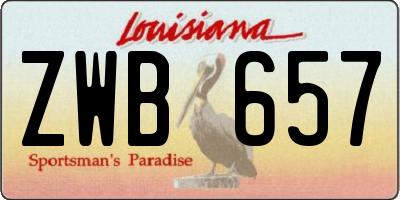 LA license plate ZWB657